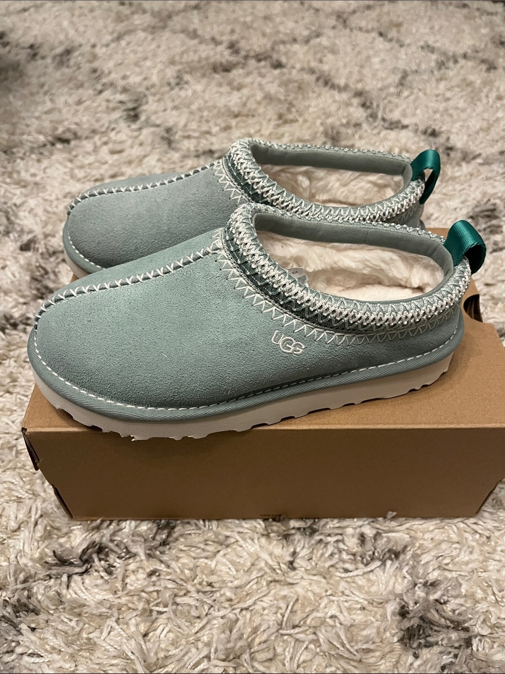 UGG Women's Tasman Meadow Suede Evolution Clog Slippers. US size 6. New in box.